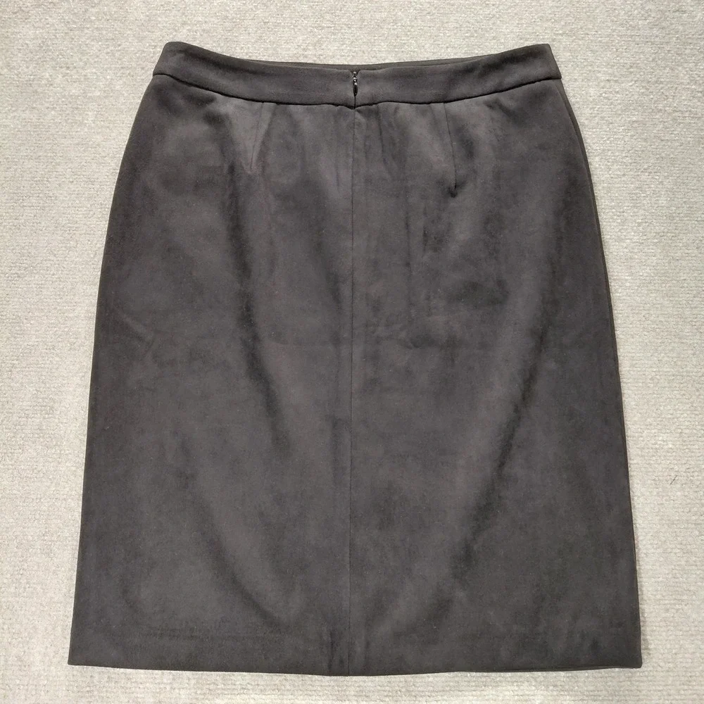 J. MCLAUGHLIN Black Navy Stripe Sonya Faux Suede Career Pencil Skirt Size‎ 6 NEW